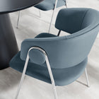 Modway - Nella Rembourré Performance Velvet Chaise à manger Ensemble de 2 - Cadet Blue-Bouton rond décoratif