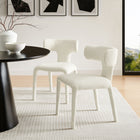 Modway - Stellan Dos courbé Boucle Tapis Chaise à manger Ensemble de 2 - Crème-Glissières de plancher sans marquage