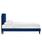 Modway - Zahra Chenal Touffé Performance Velvet Lit de plateforme King, Marine-Poutre centrale renforcée et jambes de soutien