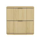 Manhattan Comfort - Table de nuit Clive 22" style mid-century moderne à 2 tiroirs - Naturel et Noir-10