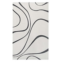 Modway - Therese Tourbillon abstrait Tapis de 5 pi l x 8 pi L - Ivoire et charbon de bois-Tapis Abstract Swirl