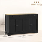 HOMCOM - Buffet 55,1 po L avec rangement - noir-Le matériau robuste est facile à nettoyer avec un chiffon humide 