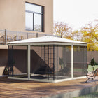 Outsunny - Moustiquaire de rechange pour gazebo 10 pi L x 12 pi l, blanc-Il est fabriqué en nylon de haute qualité. Les fermetures éclair lisses sont idéales pour une utilisation durable  