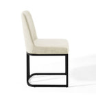Modway - Amplify Base de traîneau Tissu rembourré Fauteuil d’appoint de salle à manger - Noir beige-8