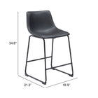 Zuo - Smart Tabouret de comptoir - Noir - Ensemble de 2-7