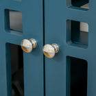 HOMCOM - Armoire de rangement 31 po L avec portes à treillis et étagère - bleu-Fabriqué en MDF peint pour une structure solide et résistante à l’eau 