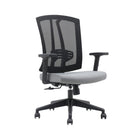 Brassex - Milos Chaise de bureau - grise/noire-La conception ergonomique comprend une assise en mousse haute densité et des accoudoirs réglables pour soutenir votre corps, même pendant vos journées les plus longues
