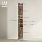 HOMCOM - Armoire de rangement de salle de bain étroite et haute 73 po - grain de bois brun-Le design mince et haut s’intègre parfaitement dans les salles de bains petites ou étroites 