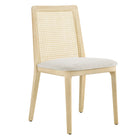 Modway - Monarch Bois et rotin Fauteuil d’appoint de salle à manger - Ivoire blanc ancien tissé naturel à bruyère-Cadre en bois de hêtre
