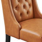 Modway - Baronet Bouton touffé Cuir végane Chaise à manger - Tan-Assemblée requise