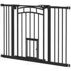 PawHut - Barrière pour Chien à Montage par Pression Fermeture Automatique pour L 29" à 39,4" - Noir-S'adapte aux ouvertures de 74 à 100 cm (29,1 à 39,4 pouces), pour les portes, les couloirs et les escaliers