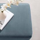 Modway - Tilden Velous de performance carré 17" Rembourré Ottoman - Cadet Blue Natural-Glissements au pied sans marquer