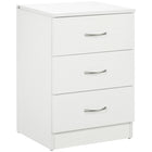 HOMCOM - Table de chevet avec 3 tiroirs - blanc-3 tiroirs offrent beaucoup d'espace indépendant pour vos objets 