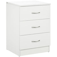 HOMCOM - Table de chevet avec 3 tiroirs - blanc-3 tiroirs offrent beaucoup d'espace indépendant pour vos objets 