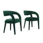 Modway - Pinnacle Performance Velvet Chaise à manger Ensemble de 2 - Vert-Ensemble de chaises de salle à manger modernes