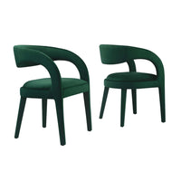 Modway - Pinnacle Performance Velvet Chaise à manger Ensemble de 2 - Vert-Ensemble de chaises de salle à manger modernes