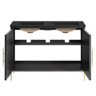 Modway - Awaken Double évier 48" Vanette de salle de bain - Noir noir-8