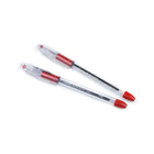 Pentel – Stylos à bille R.S.V.P. Stick – 0,7 mm – encre rouge – paquet de 12  -Barillet transparent