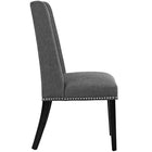 Modway - Baron Tissu Chaise à manger Ensemble de 4 - Gris-Finition de tête de clou polie