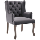 Modway - Realm Restauration vintage française Performance Velvet Fauteuil - Gris-Fauteuil à manger vintage français