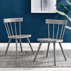 Modway - Sutter Fauteuil d’appoint de salle à manger Ensemble de 2 - Gris clair-Pattes en bois écartées