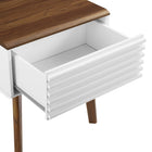 Modway - Render Table d’appoint, Blanc noyer-Stratifié lisse à grain de bois