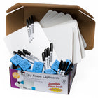 Charles Leonard Kit de tableau blanc effaçable à sec pour la classe, comprenant 30 tableaux, 30 marqueurs et 30 effaceurs.-Ce lot comprend également 12 gommes en feutre/mousse de 5 x 5 cm. Pratiques et efficaces, nos gommes vous permettront d'effacer votre tableau blanc en toute simplicité !