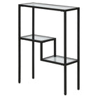 Hudson&Canal - Console Lovett 22" de largeur par - Bronze noirci-Le plateau de la table a une capacité de poids de 25 lb, les étagères inférieures peuvent supporter 5 lb chacune