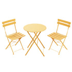 Lausaint - Ensemble de bistro pliable trois pièces - Jaune-Portable et léger - Cet ensemble de mobilier de balcon est pliable pour faciliter son déplacement et son rangement, ce qui en fait un choix idéal pour les cafés, les balcons et autres lieux similaires.