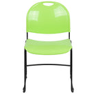 Flash Furniture - Chaise ultra-compacte empilable verte de la série HERCULES avec une et cadre enduit de poudre noire-Ensemble de 5 chaises empilables polyvalentes