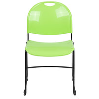Flash Furniture - Chaise ultra-compacte empilable verte de la série HERCULES avec une et cadre enduit de poudre noire-Ensemble de 5 chaises empilables polyvalentes
