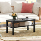 HOMCOM - Table basse à 2 niveaux avec étagère de rangement pour salon - noir-Couleur : Noir