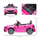 Aosom - Voiture électrique 12v ride-on avec télécommande parentale - rose-Les moniteurs indiquent la quantité d'énergie restante 