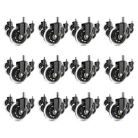 MotionGrey - Roues pour chaise de bureau - Roues de remplacement style rollerblade - Noir - Lot de 12-Roulement fluide et silencieux : Roulements à billes de haute précision et roues en polyuréthane pour un déplacement doux et silencieux sur toutes les surfaces