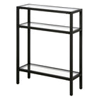 Hudson&Canal - Console Sivil 22" de largeur - Bronze noirci-Le dessus peut supporter 25 lb, les étagères du milieu et du bas peuvent supporter 10 lb chacune