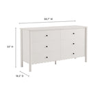 Modway - Emmeline 6 tiroirs festonnés Commode, Blanc-Tiroirs à glissement complet