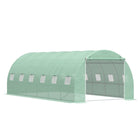 Outsunny grande serre de marche 20 pi x 10 pi x 6,6 pi avec fenêtres et porte, vert-Construit avec un cadre en métal galvanisé résistant à la rouille pour assurer la stabilité de la serre contre les conditions météorologiques difficiles  

