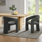 Modway - Oslo Tonneau Tissu tapis Chaise d’accent pour salle à manger - Anthracite-Glissières de plancher sans marquage
