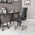 Zuo - Enterprise Low Back Chaise de bureau - Noir-Supporte jusqu'à 285 lb