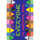 Ashley Productions - Smart Poly Tapis de bienvenue avec dos antidérapant - 15 -5" x 23 -5" - Crayons - Tout le monde est le bienvenu ici - Lot de 2-Choisissez parmi une variété de designs éducatifs, inspirés de la nature ou interactifs pour compléter votre style d'enseignement et le thème de votre salle de classe.