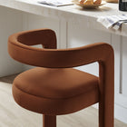 Modway - Winslow Performance Velvet Tabouret de bar - Rouille-Repose-pieds en acier inoxydable
