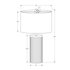 Monarch Specialties - Luminaire - 24 po H Lampe De Table - Béton Noir - Abat-Jour Ivoire / Crème - Moderne-Jointe à un câble transparent de 5 pieds, placez cette lampe polyvalente sur une table d'extrémité ou latérale, sur une table de nuit ou une table de chevet pour une source d'éclairage à la mode