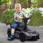 Qaba - Maserati GT2 voiture à glisser bébé homologuée sit to stand - gris-Boutons klaxon et musique sur le volant pour un jeu interactif 