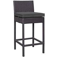 Modway - Convene Terrasse extérieure Tissu Tabouret de bar - Charbon d’espresso-Pour divertir ou pour un usage quotidien