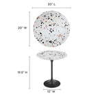 Modway - Lippa Rond de 20 po Terrazzo Table d’appoint - Terrazzo noir-Terrazzo Top