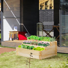 Outsunny - Jardinière surélevée à 3 niveaux avec 9 compartiments de culture et doublure-Neuf bacs séparés, adaptés aux différentes saisons des plantes 