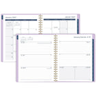 Mead - Agenda hebdomadaire/mensuel 2027 - 11 1/4 po H x 9 po l - rosettes violettes - grand - bilingue-12 mois de planification hebdomadaire/mensuelle