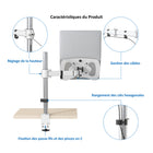 ShoppingAll - Support de bureau entièrement réglable pour ordinateur portable - Blanc-Passez facilement du mode portrait au mode paysage. Vous pouvez utiliser une Pince C (largeur maximale de 8,1 cm) ou un GROMMET (largeur maximale de 5,8 cm).