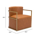 Zuo - Xander Fauteuil d’appoint - Brun-Garantie limitée de 3 ans