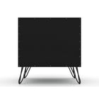 Manhattan Comfort - Rockefeller Table de Nuit Moderne du Milieu du Siècle à 2 Tiroirs 51 cm - Noir - Lot de 2-Assemblage à domicile requis Tout le matériel inclus
